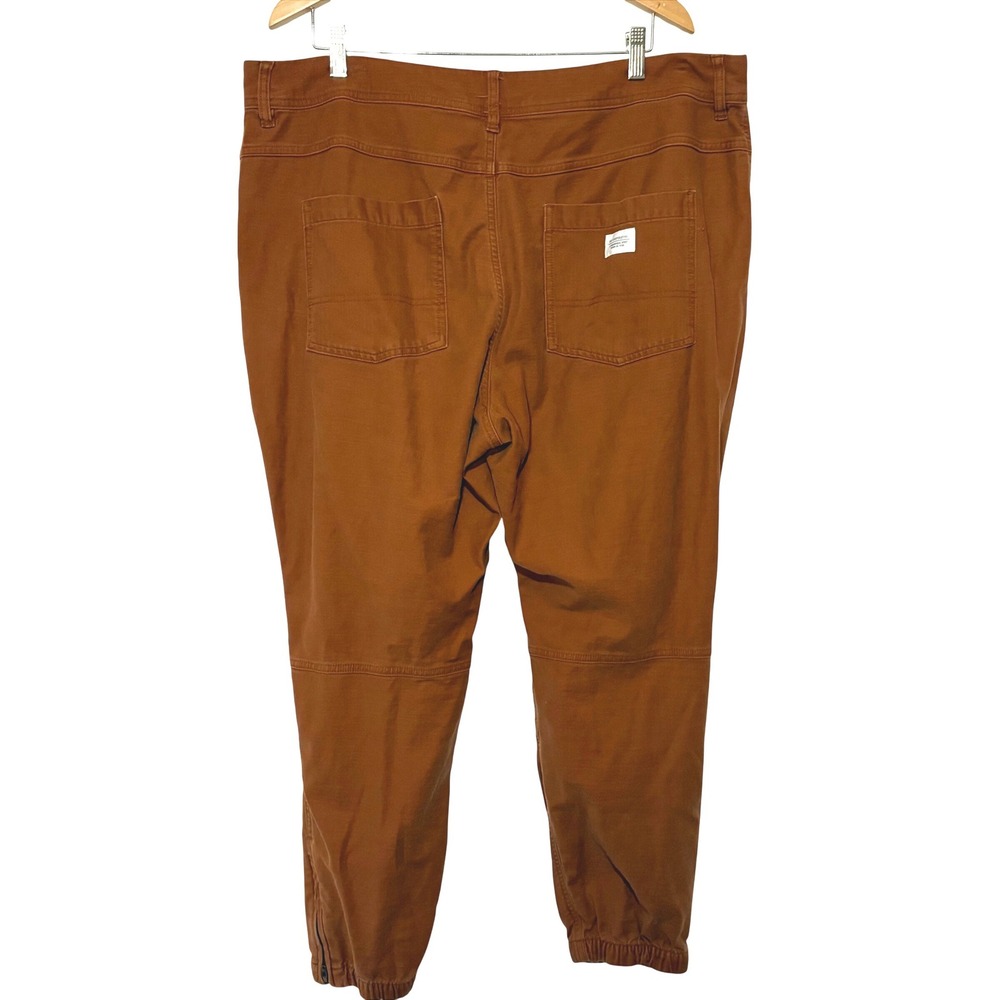 REI Co-op Women Rust Brown Canvas‎ Jogger Pants High Rise Utility Hiking Stretch - Picture 3 of 12
